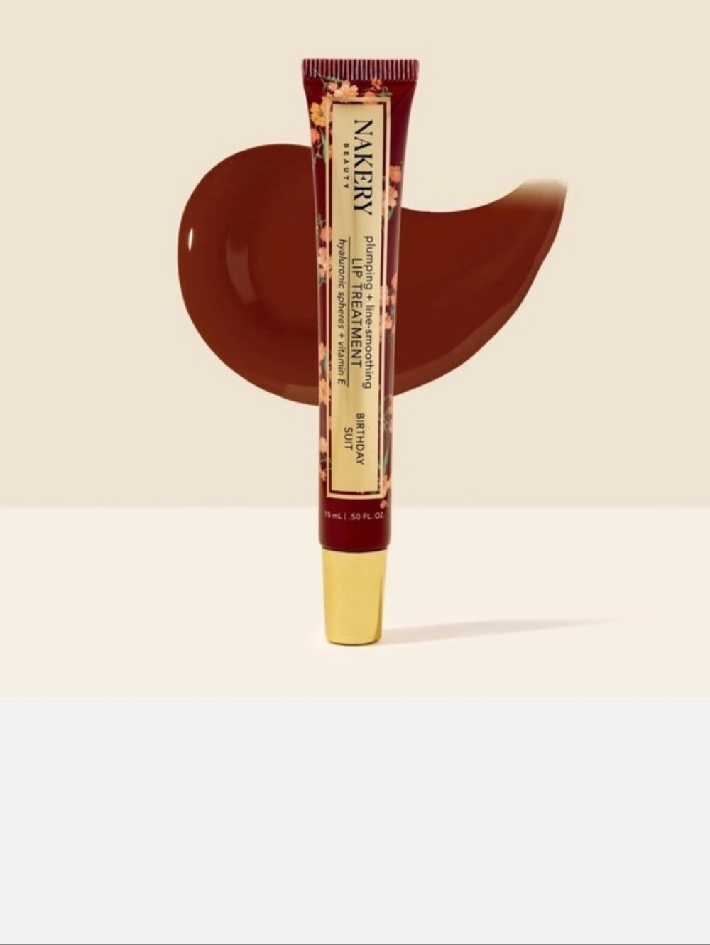 Nakery Beauty Plumping And Line Smoothing Lip Treatment Birthday Suit  Nude NEW